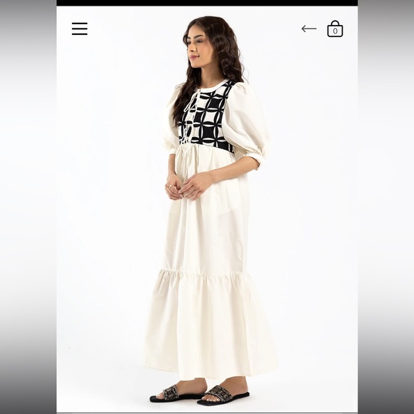 Cotton linen Dress size L - Picture 4 of 4